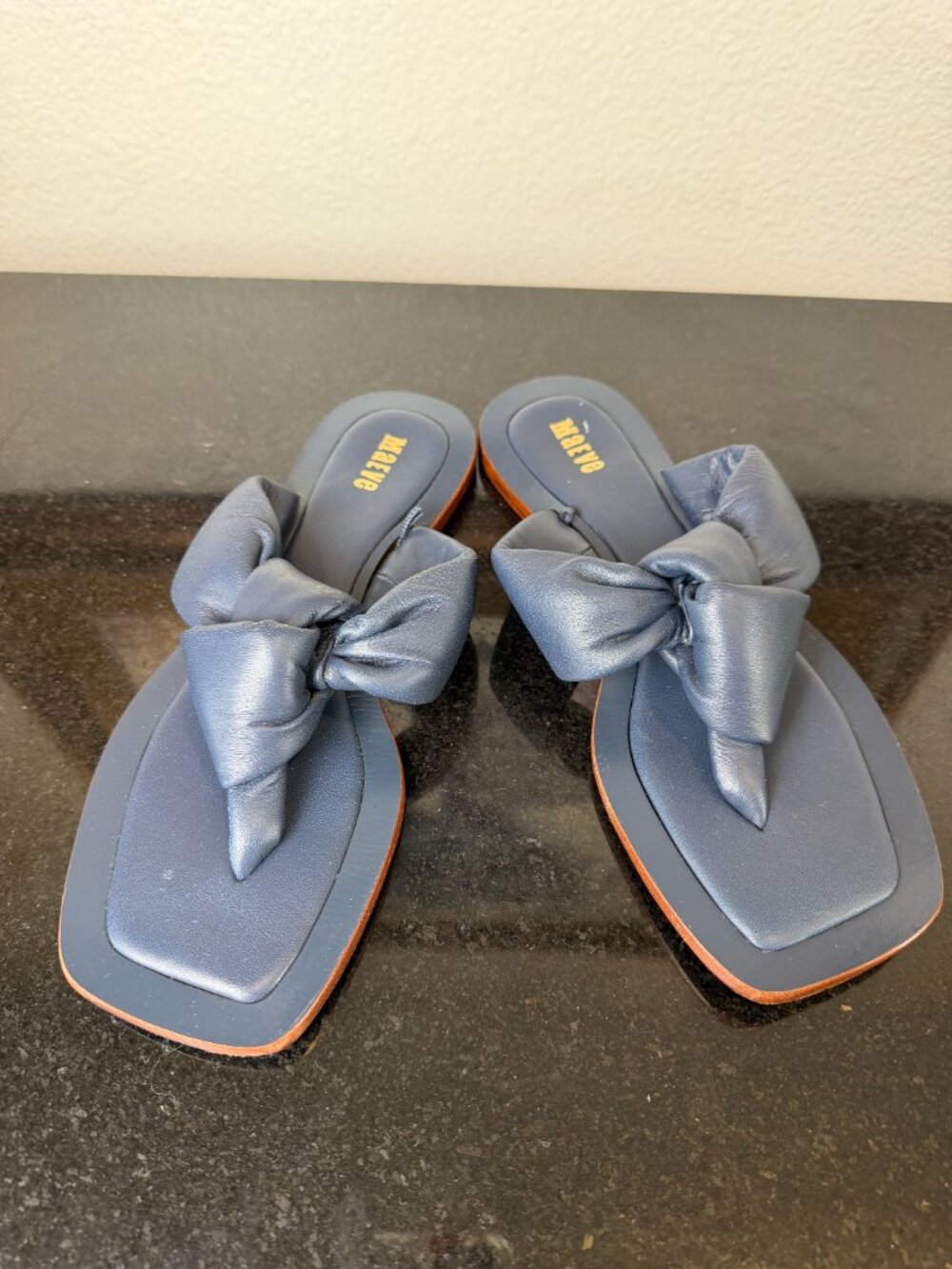 Anthropologie Maeve Blue Puffy Knotted Sandals Size 6M - Picture 3 of 8